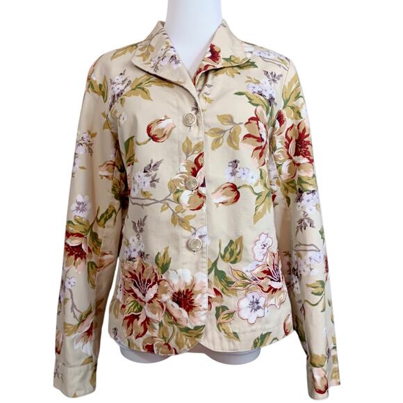 COLDWATER CREEK Embroidered Floral Jacket Blazer XS Romantic‎ Cottagecore Career - Picture 4 of 13